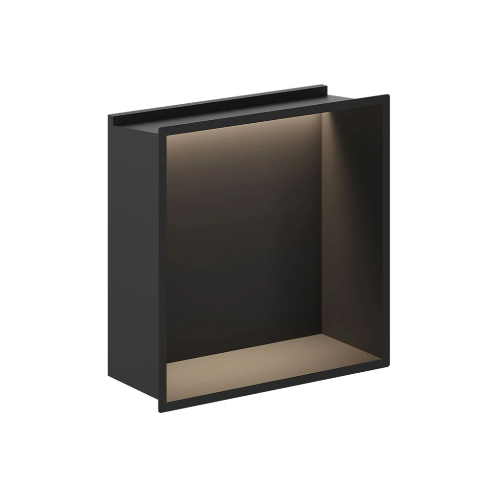 Gio LED Illuminated Shower Niche Black 300 x 300mm