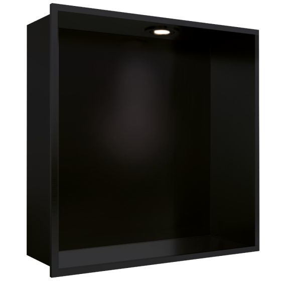 Genesis KBNV 300mm Matt Black Kitchen & Bathroom Niche with LED