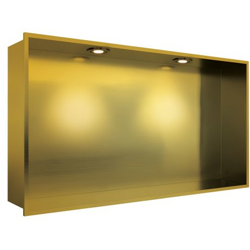 Genesis KBNV 600mm Brushed Gold Kitchen & Bathroom Niche with LED