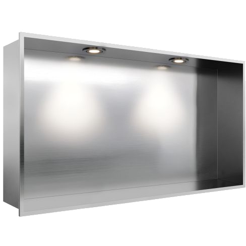 Genesis KBNV 600mm Brushed Stainless Steel Kitchen & Bathroom Niche with LED