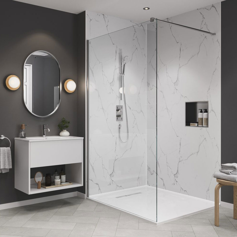 Glacier Marble Showerwall Laminate Panels