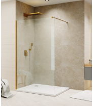 Jaquar 800MM Width & 2000MM Height Walk In Shower Screen In Clear Glass With Gold Frame  