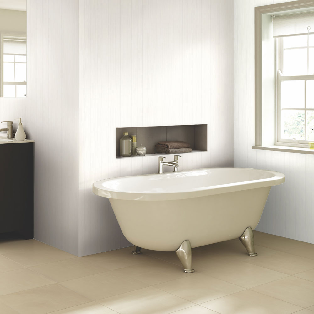 Grained Alpine White Naturepanel Shiplap Slat Wall Board