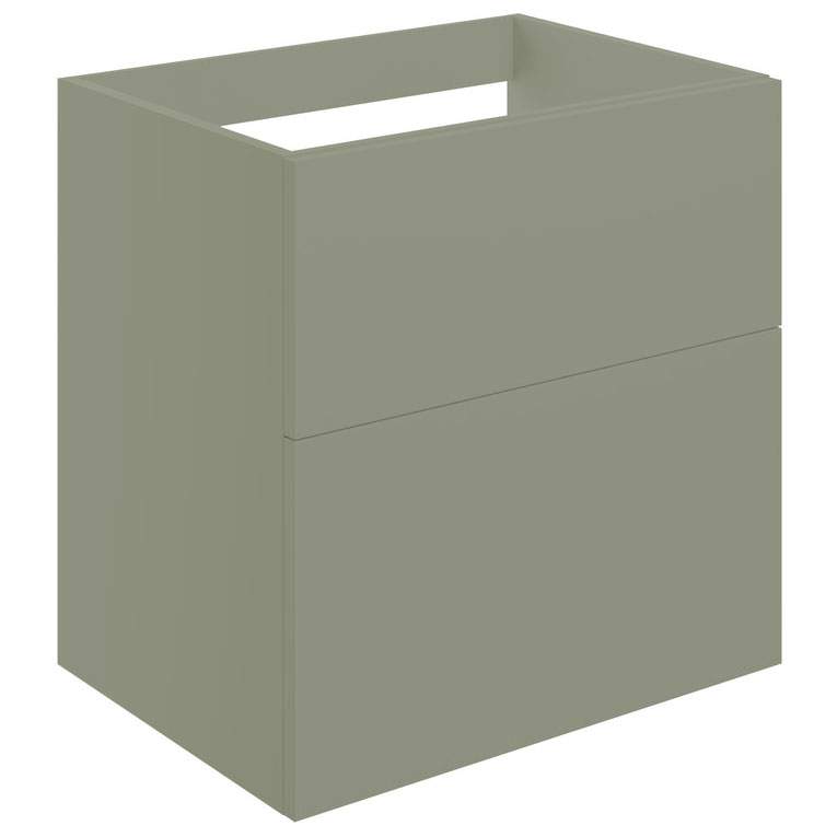 Shetland 590mm Matt Olive Green 2 Drawer Wall Hung Vanity Unit