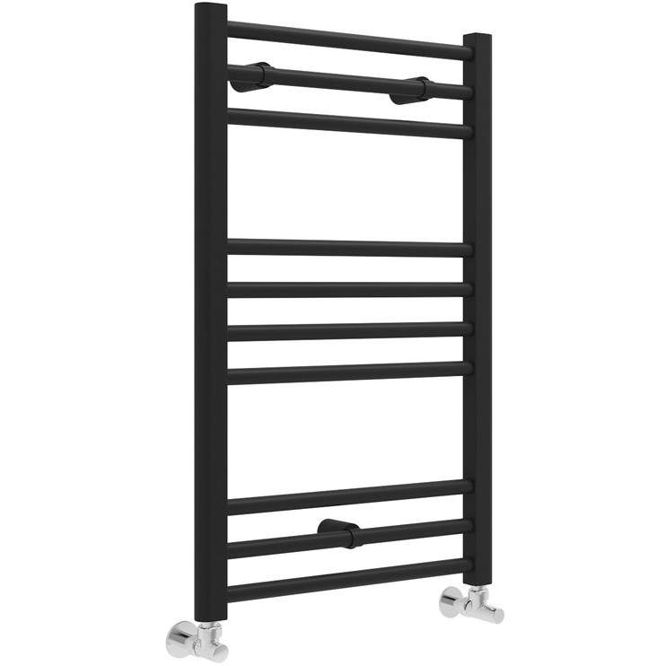 Gressingham Straight Ladder Radiator 500 x 800 x 30mm - Matt Black