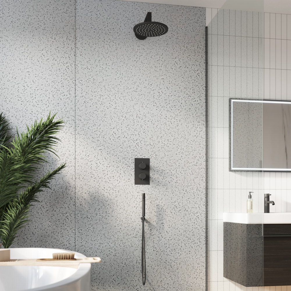 Grey Terrazzo M1 PVC Wetpanel Shower Board 2400 x 1000mm