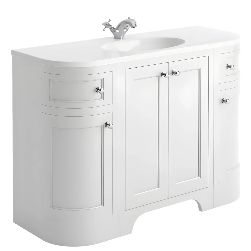 Harrogate Brunswick 1200 Traditional Arctic White Vanity Unit