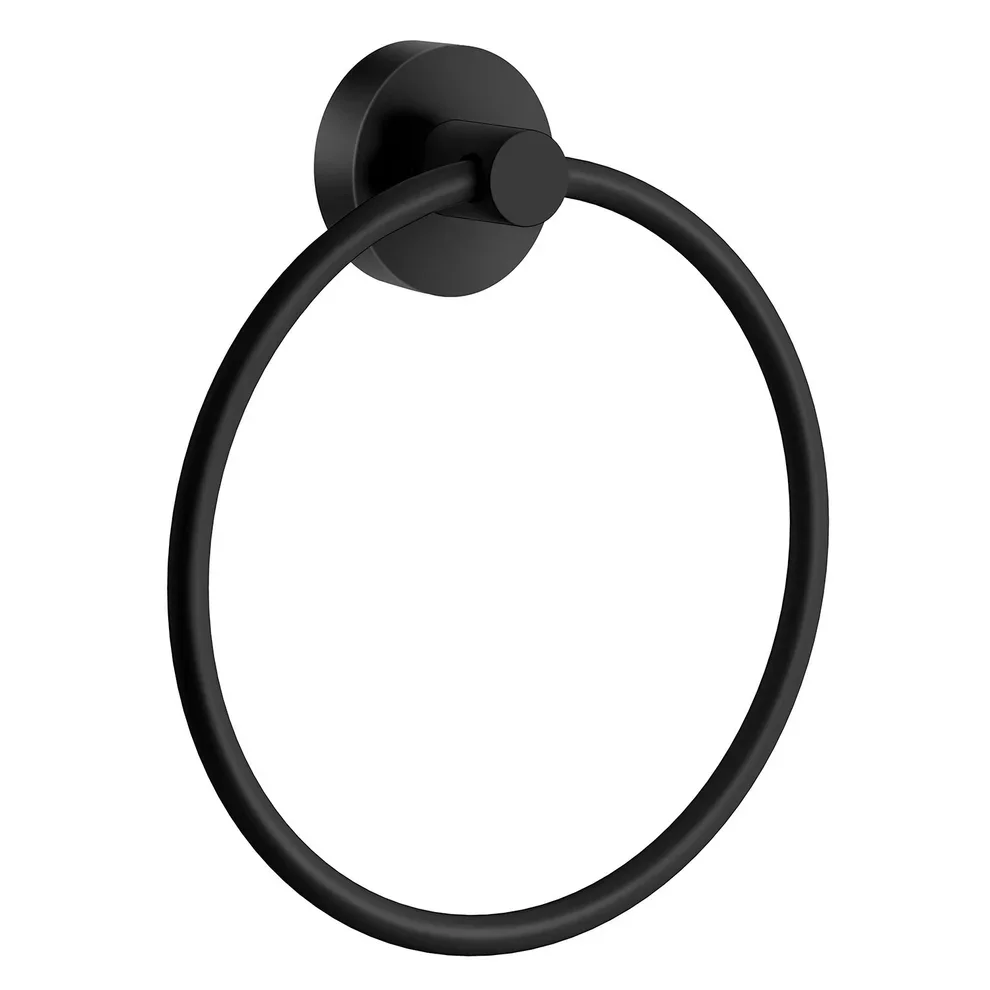 Smedbo Home Matt Black Towel Ring