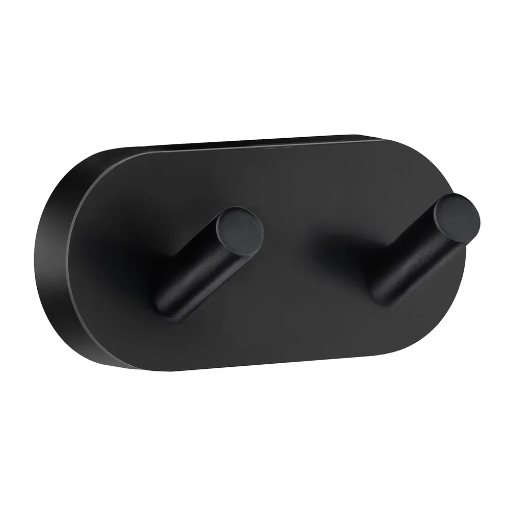 Smedbo Home Matt Black Double Towel Hook