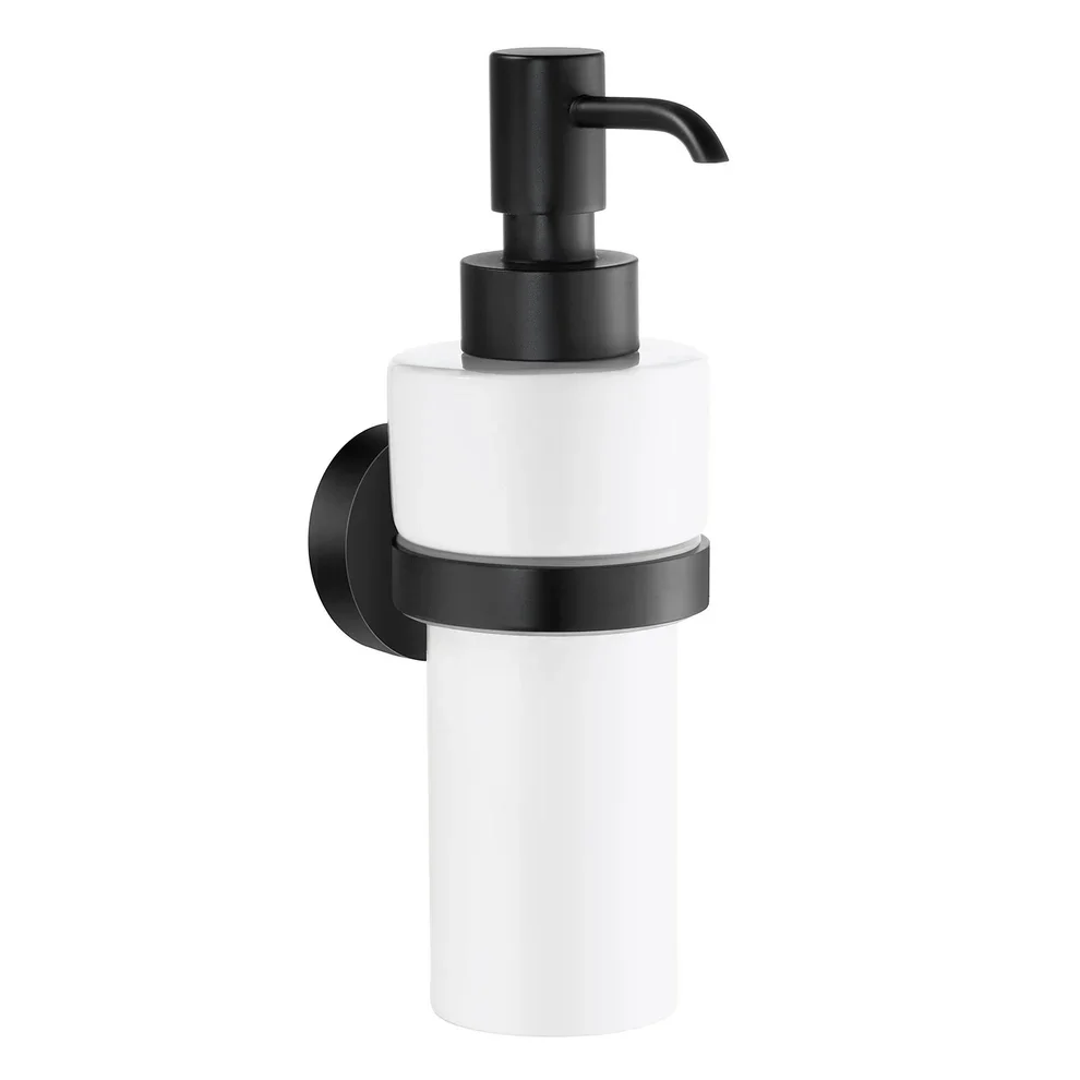 Smedbo Home Matt Black and Porcelain Tall Soap Dispenser