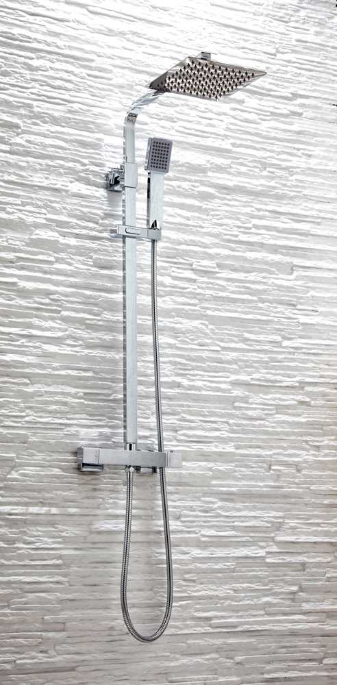 Scudo Elliott Square Dual Head Rigid Riser Shower