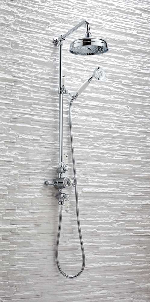 York Traditional Dual Head Exposed Thermostatic Shower Valve