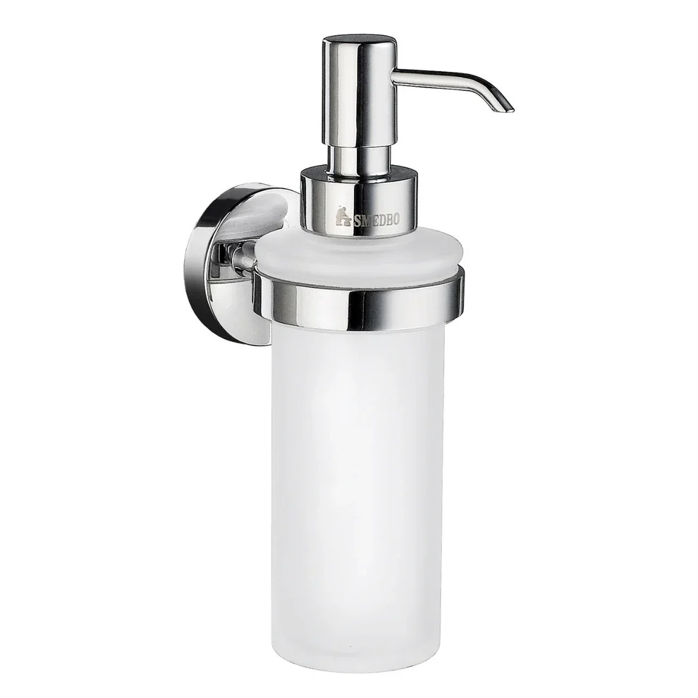 Smedbo Home Chrome and Frosted Glass Tall Soap Dispenser