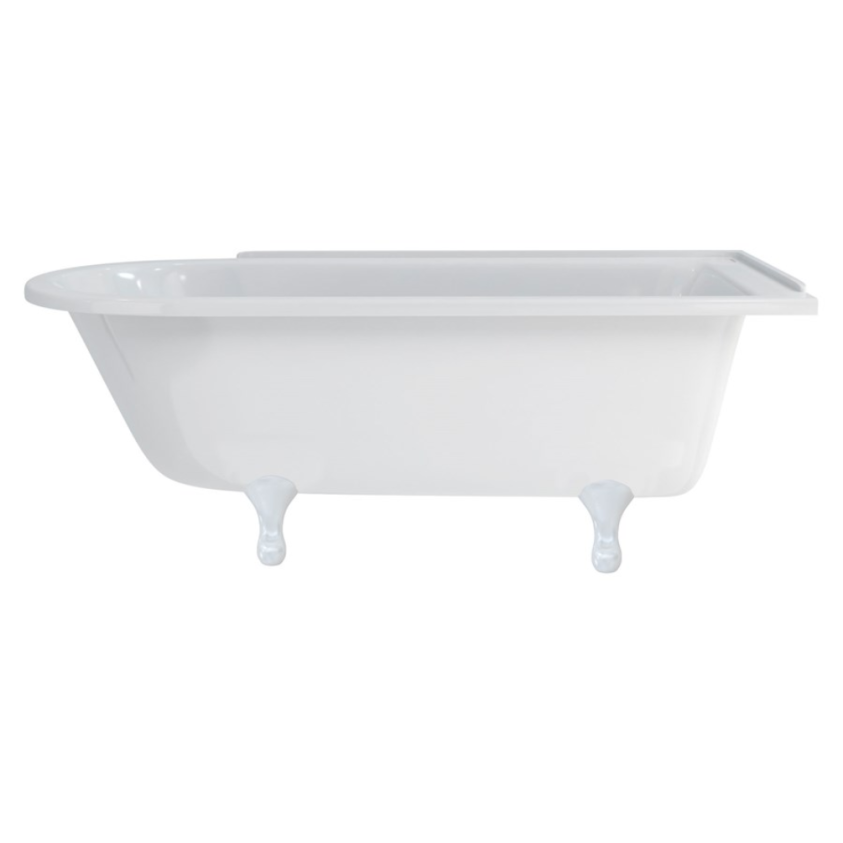 Burlington Hampton 1500 x 750 Traditional Freestanding Shower Bath with White Classical Feet - Ex-Display