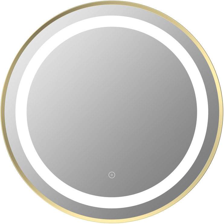 Haut Volant 600mm Round Front-Lit LED Mirror - Brushed Brass