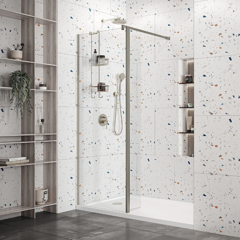 Roman Haven Select 1100mm Chrome Wetroom Shower Screen with 8mm Glass Thickness