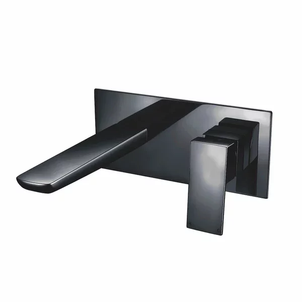 Swan Hazely Electroplated Matt Black Wall Mounted Bath Tap