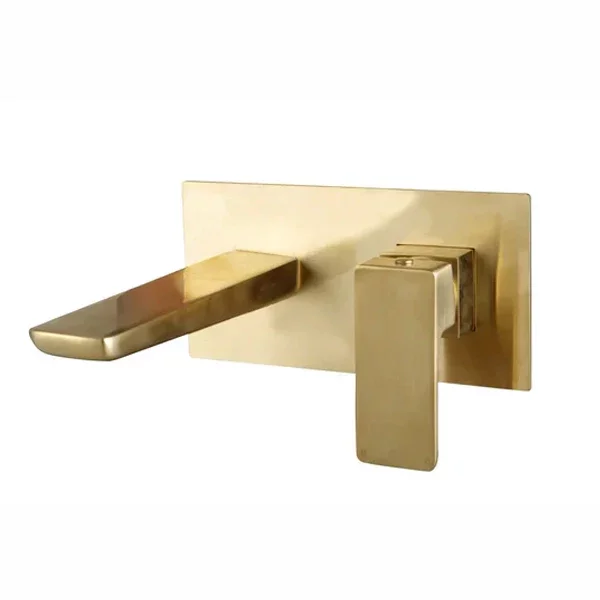 Swan Hazely Brushed Brass Wall Mounted Bath Tap