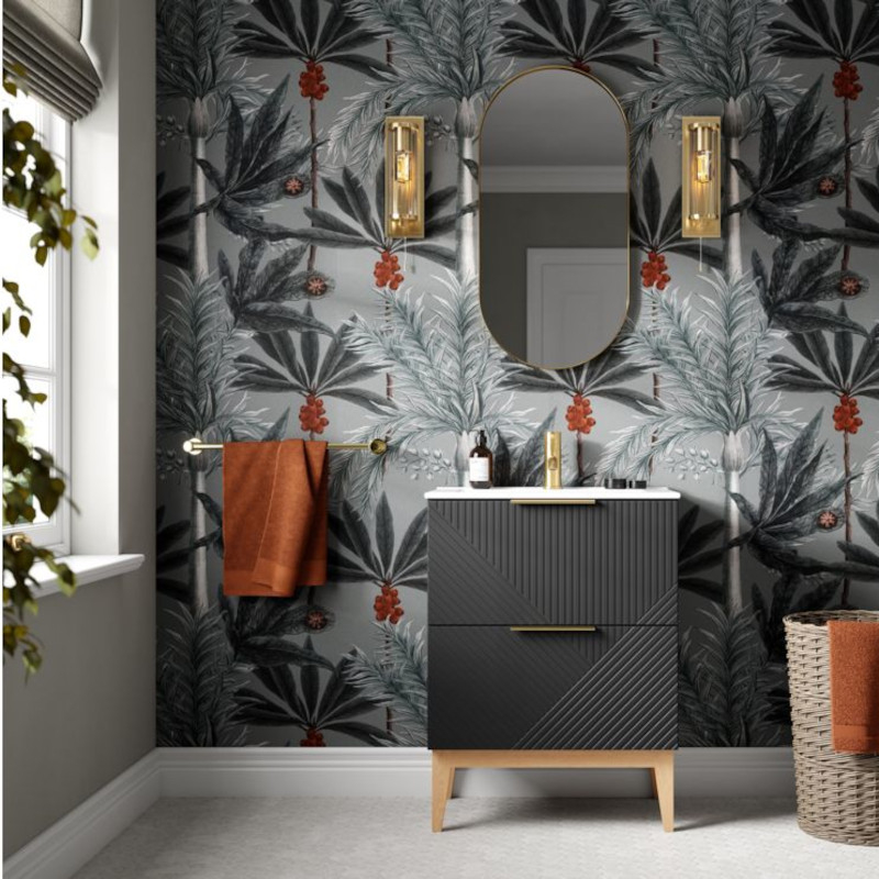 Herve 615mm Matt Graphite Grey Vanity Unit with Ceramic Basin