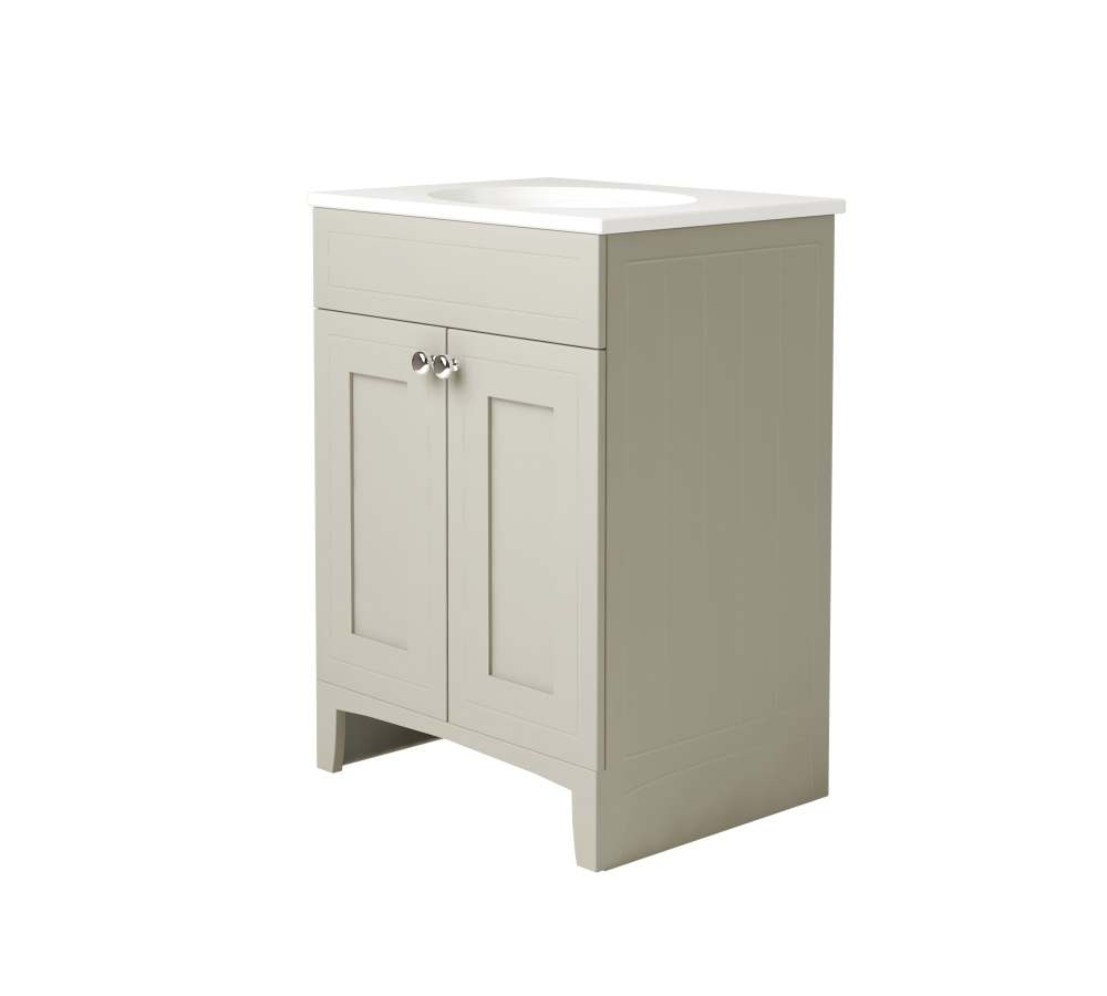 Classic 600mm Ivory Bathroom Vanity Unit With Basin - Origins By Utopia