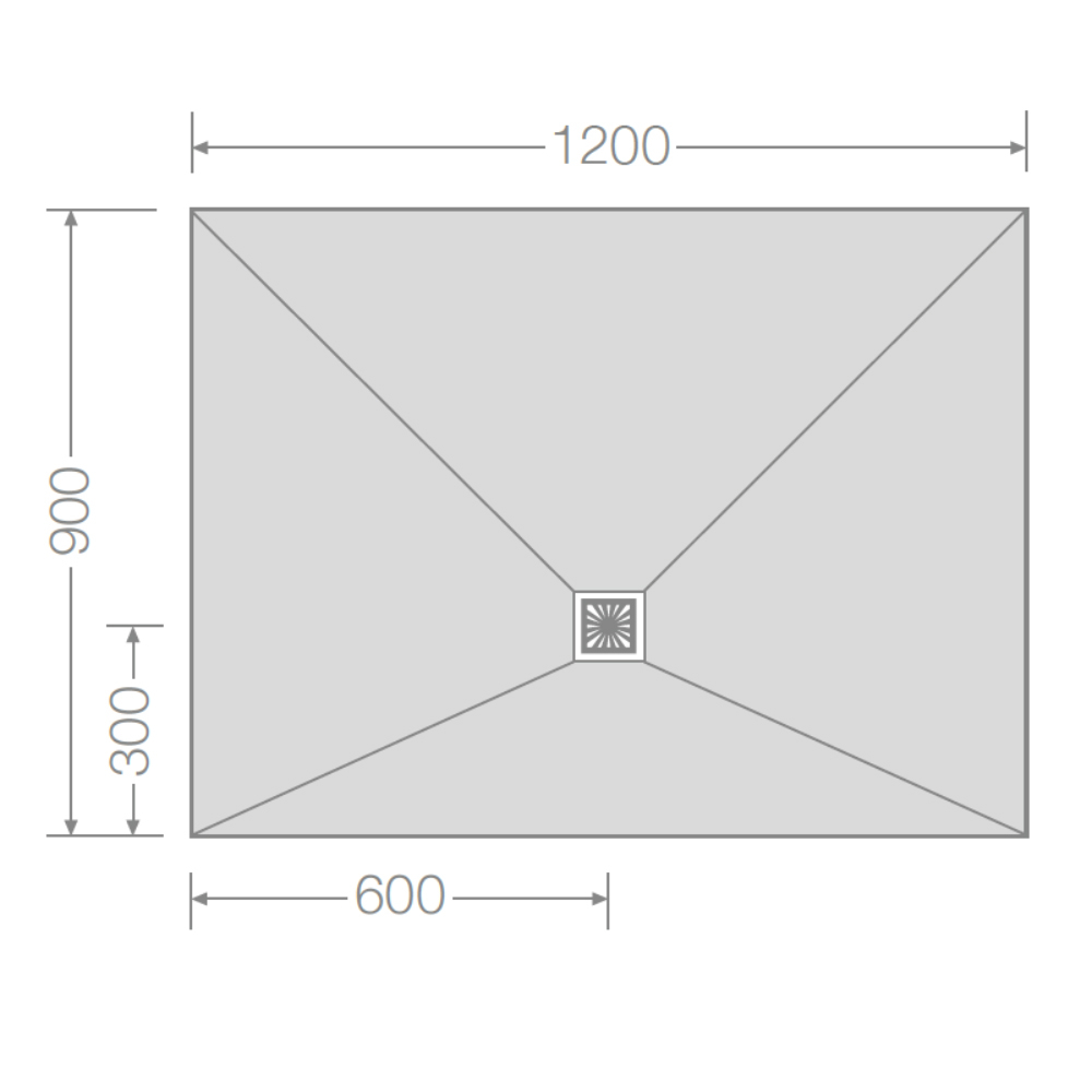 Jackoboard Aqua Flat 1200 x 900mm Tileable Shower Tray, Offset Drain