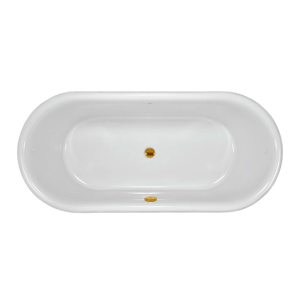 Jaquar Queens 1702mm Traditional Freestanding Bath with Gold Leg Set
