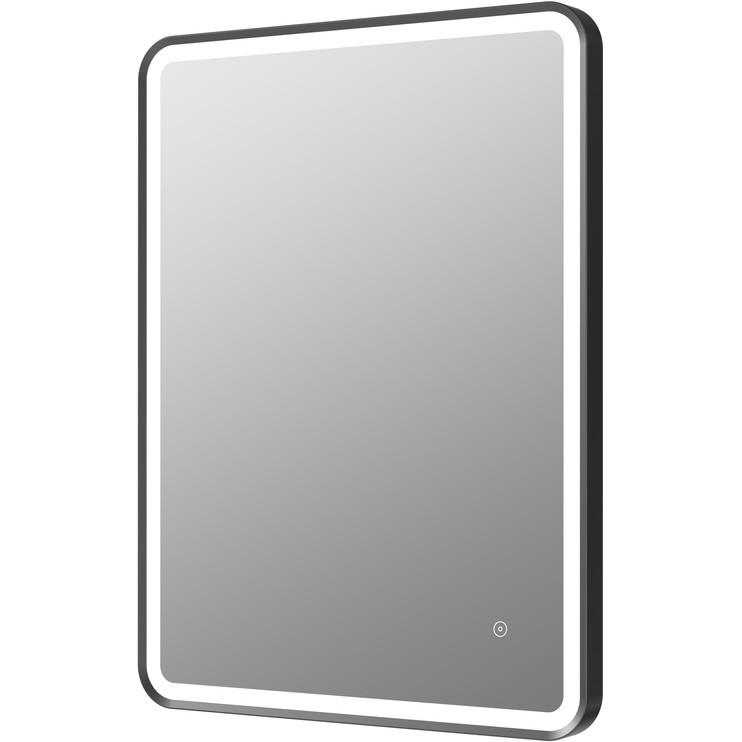 Khaki 600mm Rectangle Front-Lit LED Mirror - Matt Black