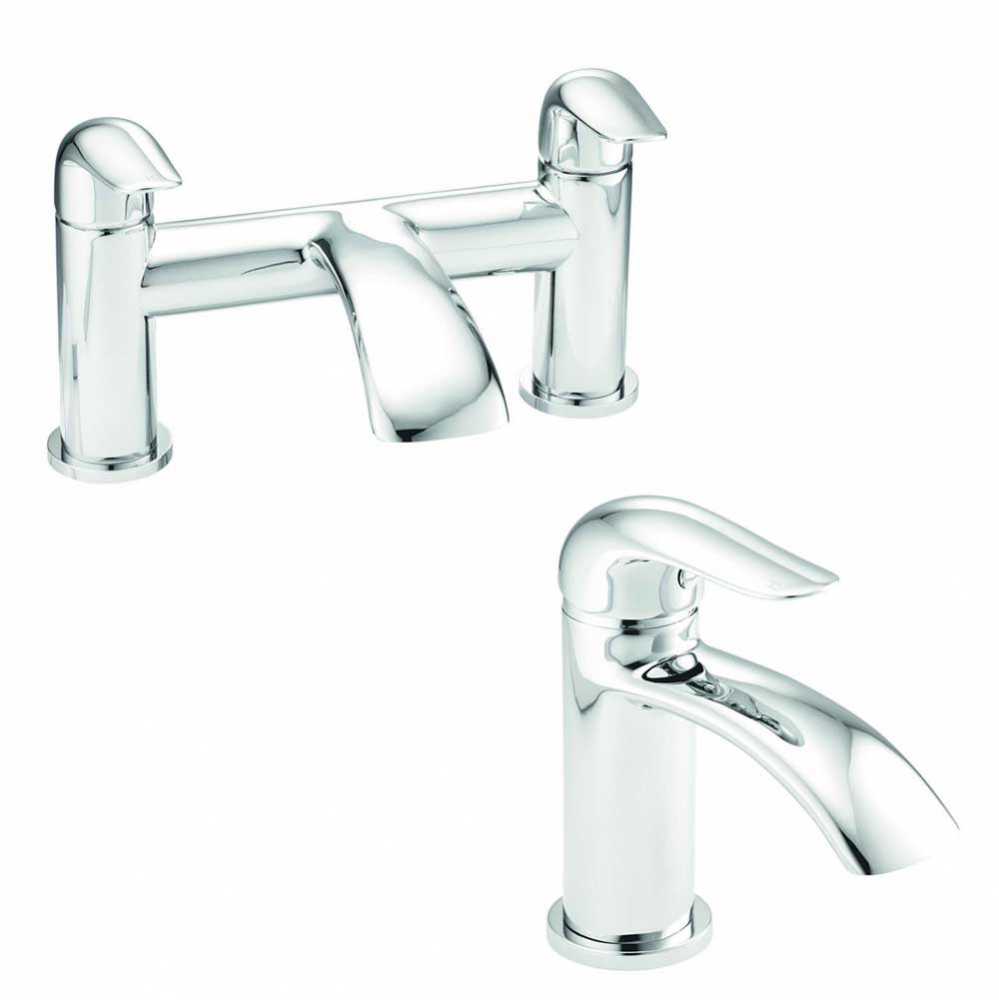 Kingston Bathroom Basin Mixer Tap And Bath Filler Set