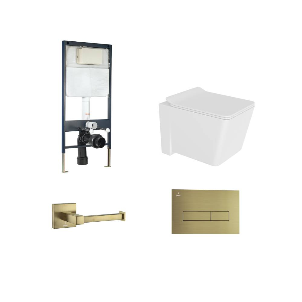 Jaquar Kubix Rimless Wall Hung Toilet Antique Bronze Bundle