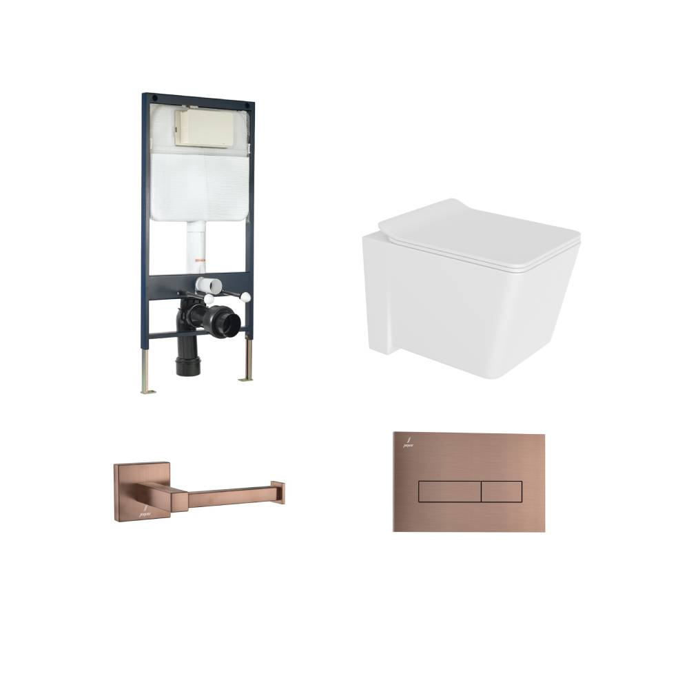 Jaquar Kubix Rimless Wall Hung Toilet Antique Copper Bundle