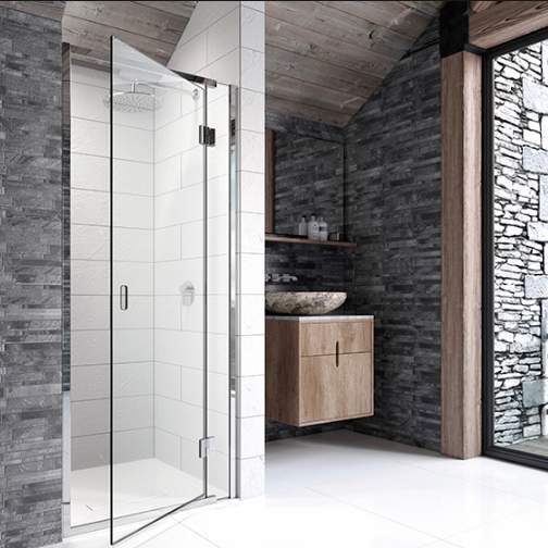 Kudos Pinnacle 8 1000mm Hinged Shower Door for Recess - Right Hand