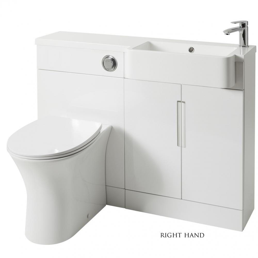 Highlife Lewis White 1100mm Slimline Basin & Toilet Combination Unit
