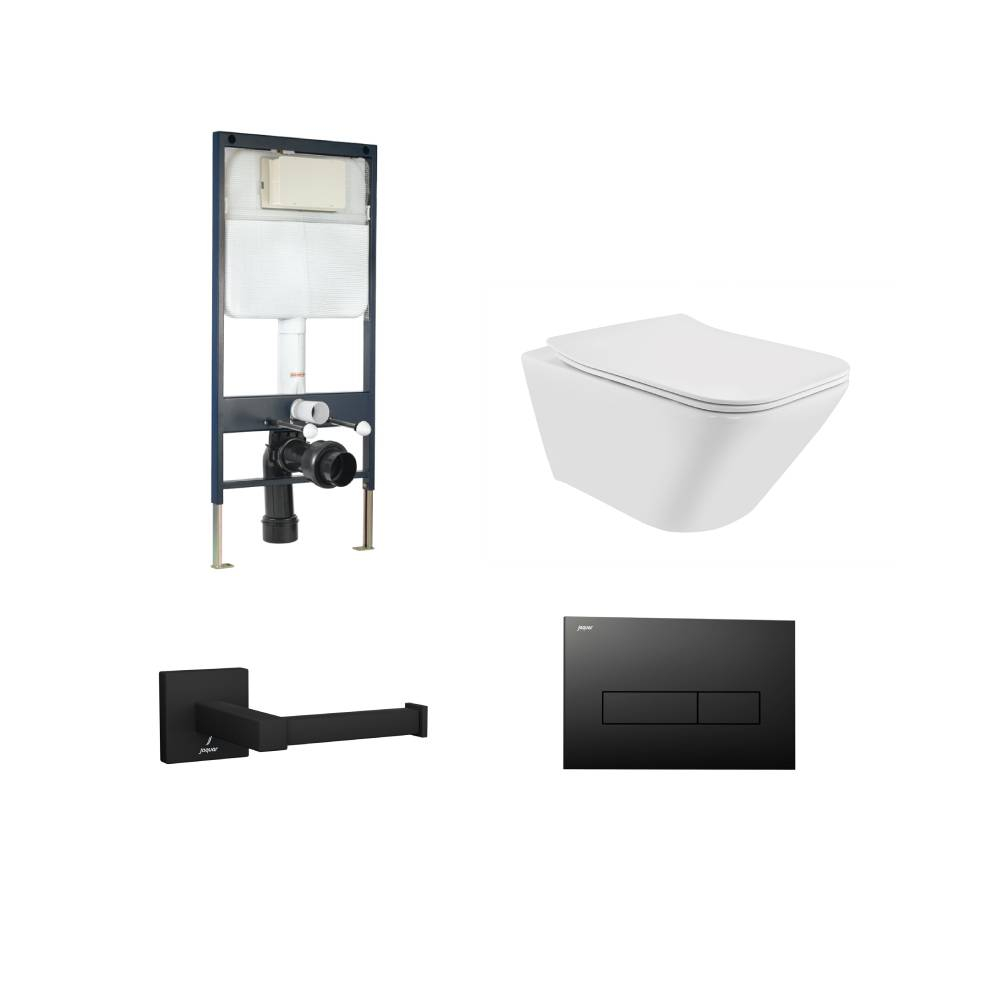 Jaquar Laguna Rimless Wall Hung Toilet Black Matt Bundle