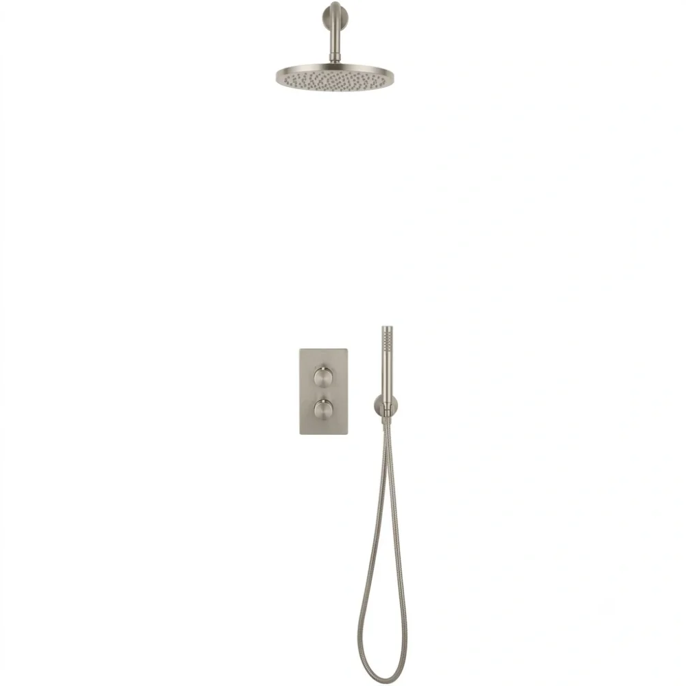 Lancia Score Brushed Nickel Built-in Shower Valve Handset & Wall Mounted Head