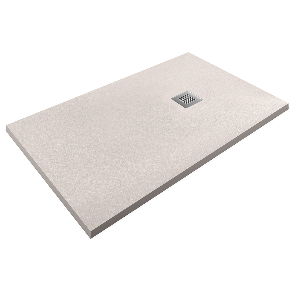 Lancia Cuttable Slate 1000 x 700 Rectangle Shower Tray - Taupe