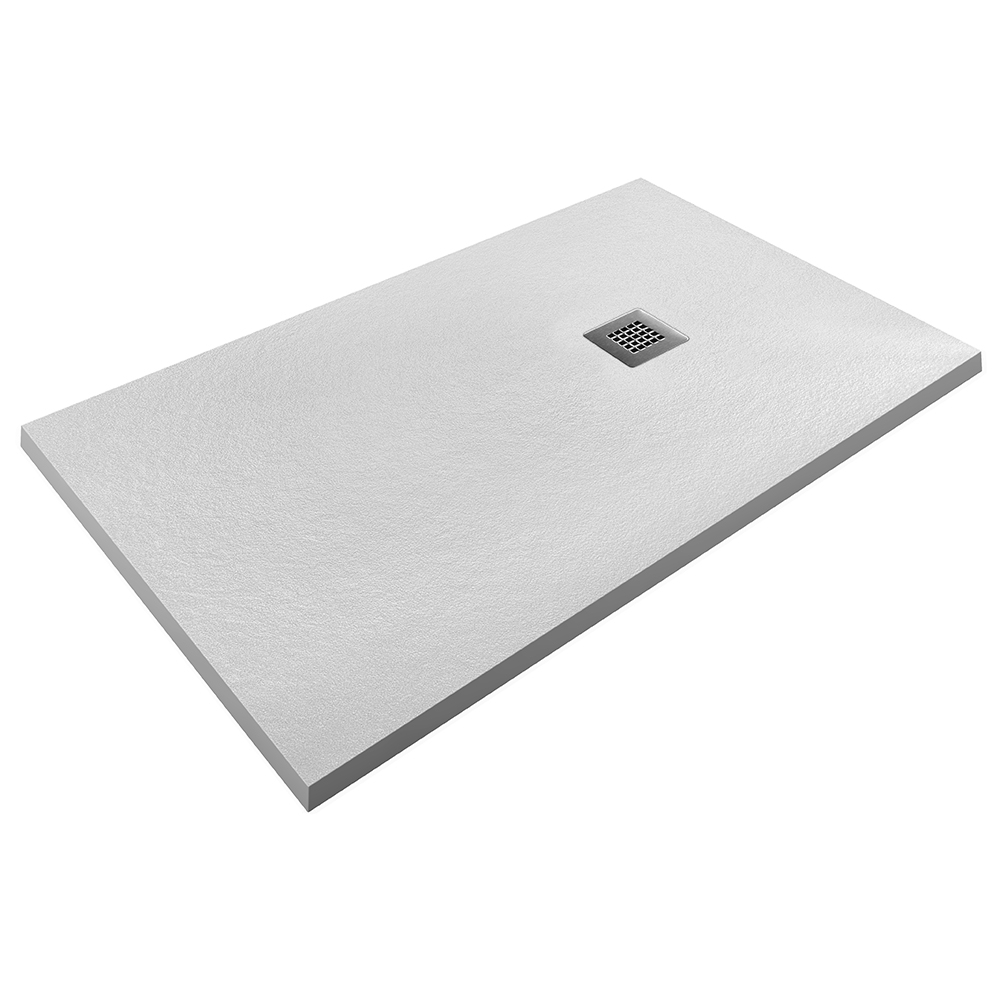 Lancia Cuttable Slate 1000 x 700 Rectangle Shower Tray - White