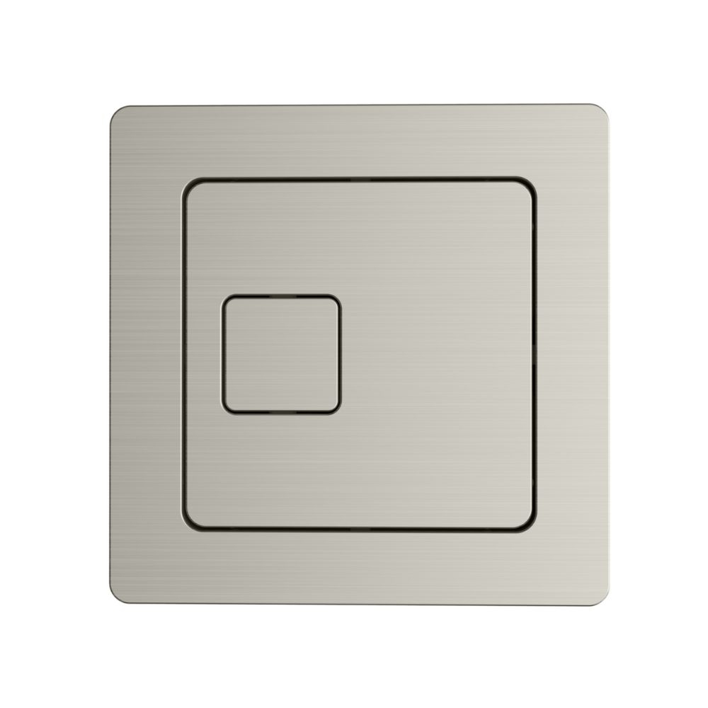 Square Brushed Nickel Dual Flush Button - Scudo