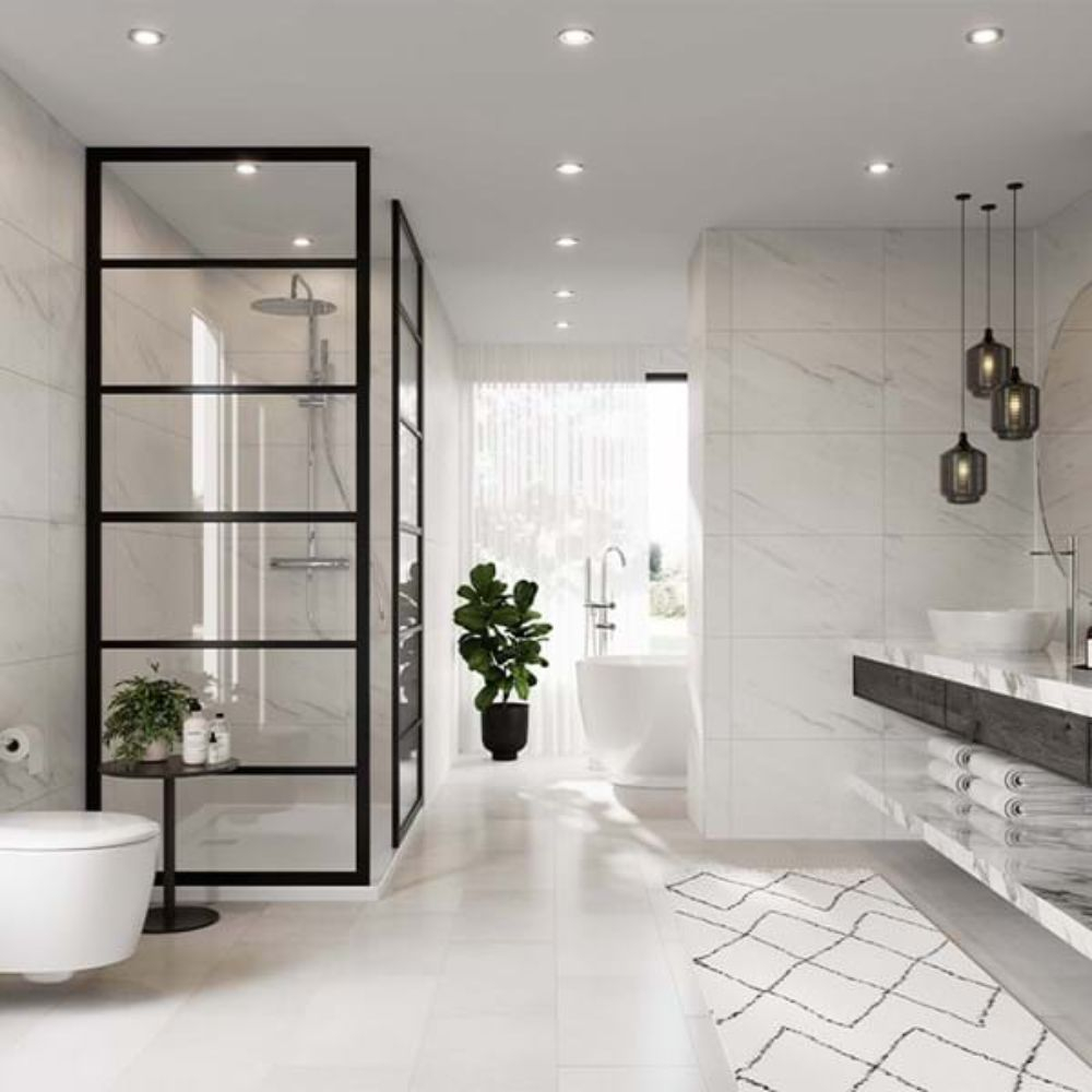 Multipanel Large Tile Effect Over Bath or Walk In Shower Panel Kit