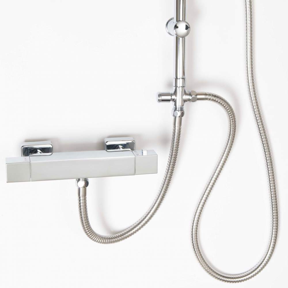 Leven Chrome Retro Fit Overhead Shower Kit by Highlife Bathrooms