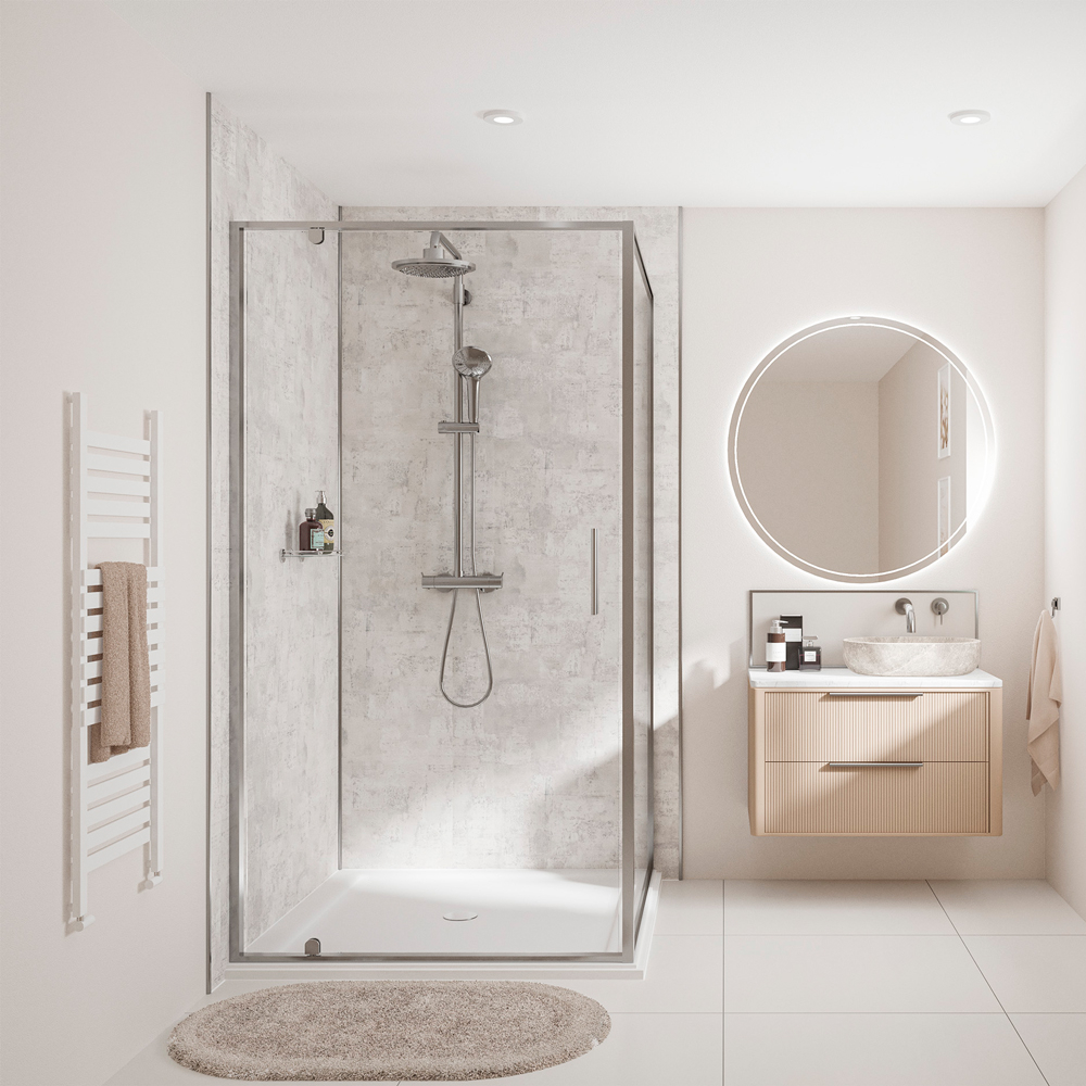 Light Stone Wetwall Mermaid Plywood Bathroom Wall Boards