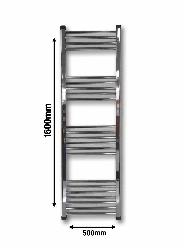 G4K Bathroom Towel Radiator - 1600 x 500 - Chrome - FREE Valves