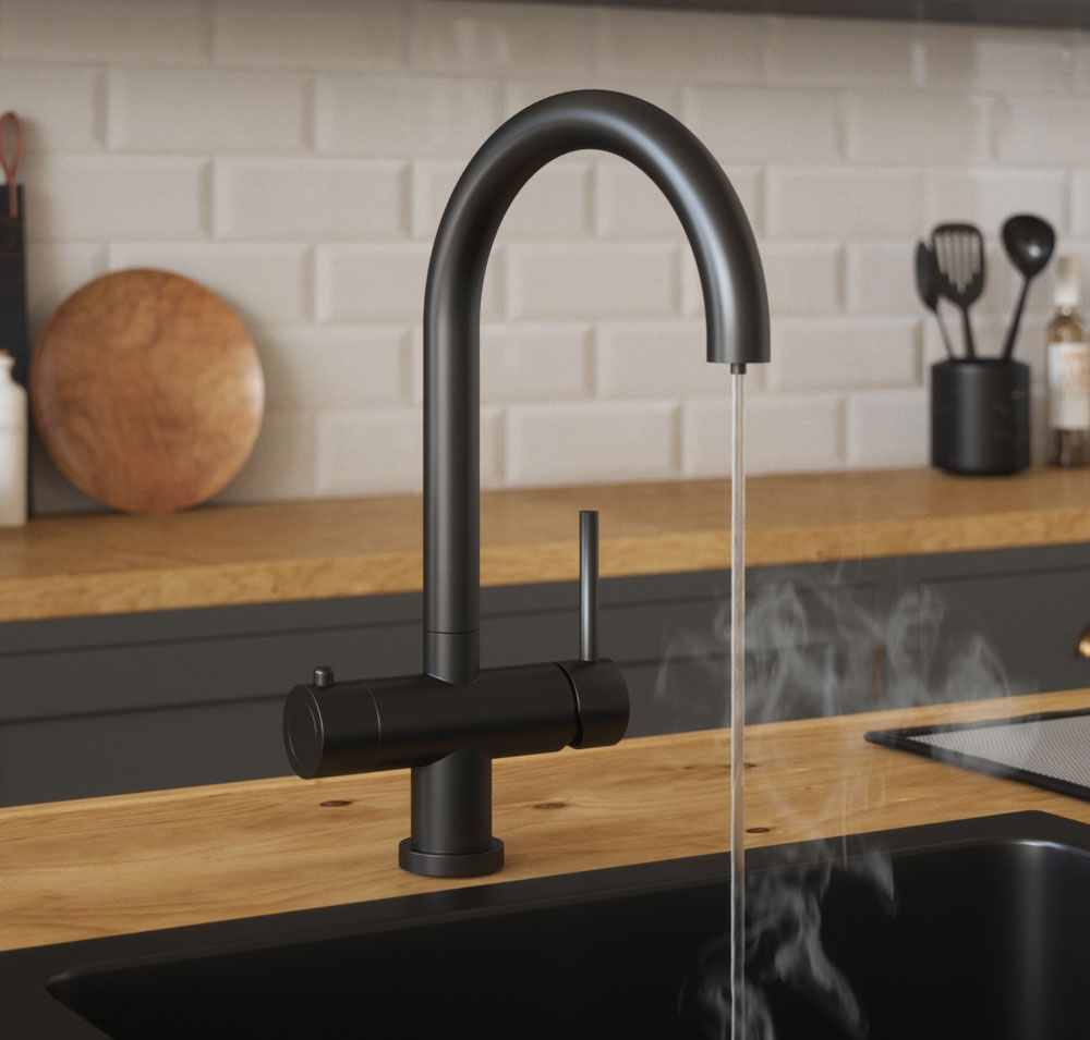 Francis Pegler Boiling Water Kitchen Tap Black