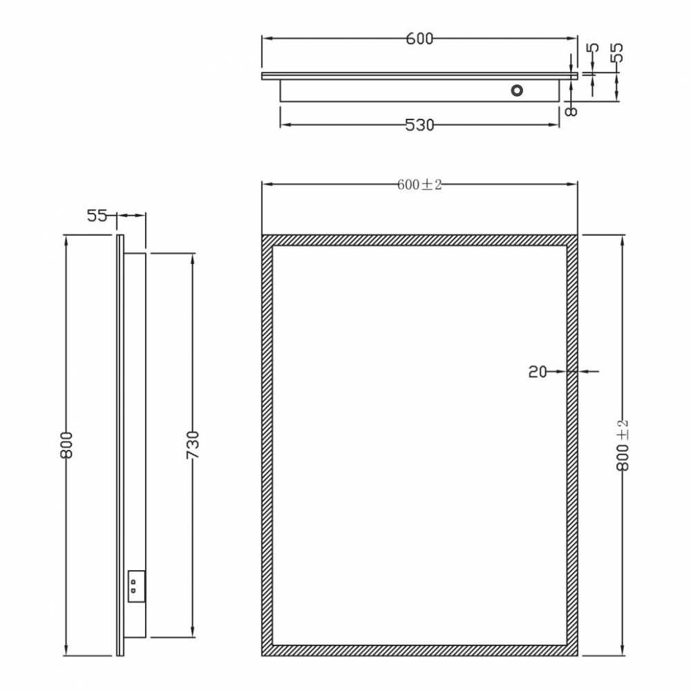Scudo Mosca LED Bathroom Mirror MIRROR002 with Shaver Socket and ...