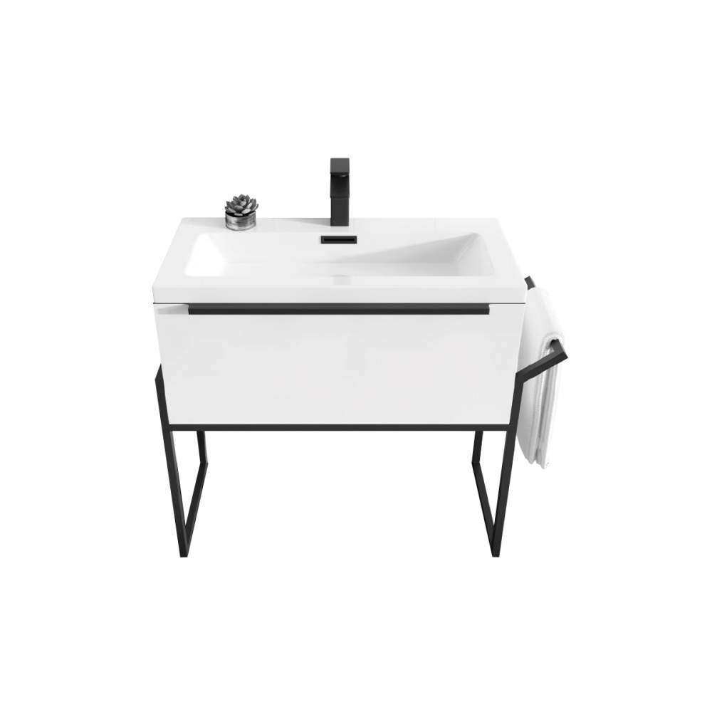 Scudo Muro Plus Black Universal Vanity Unit Frame