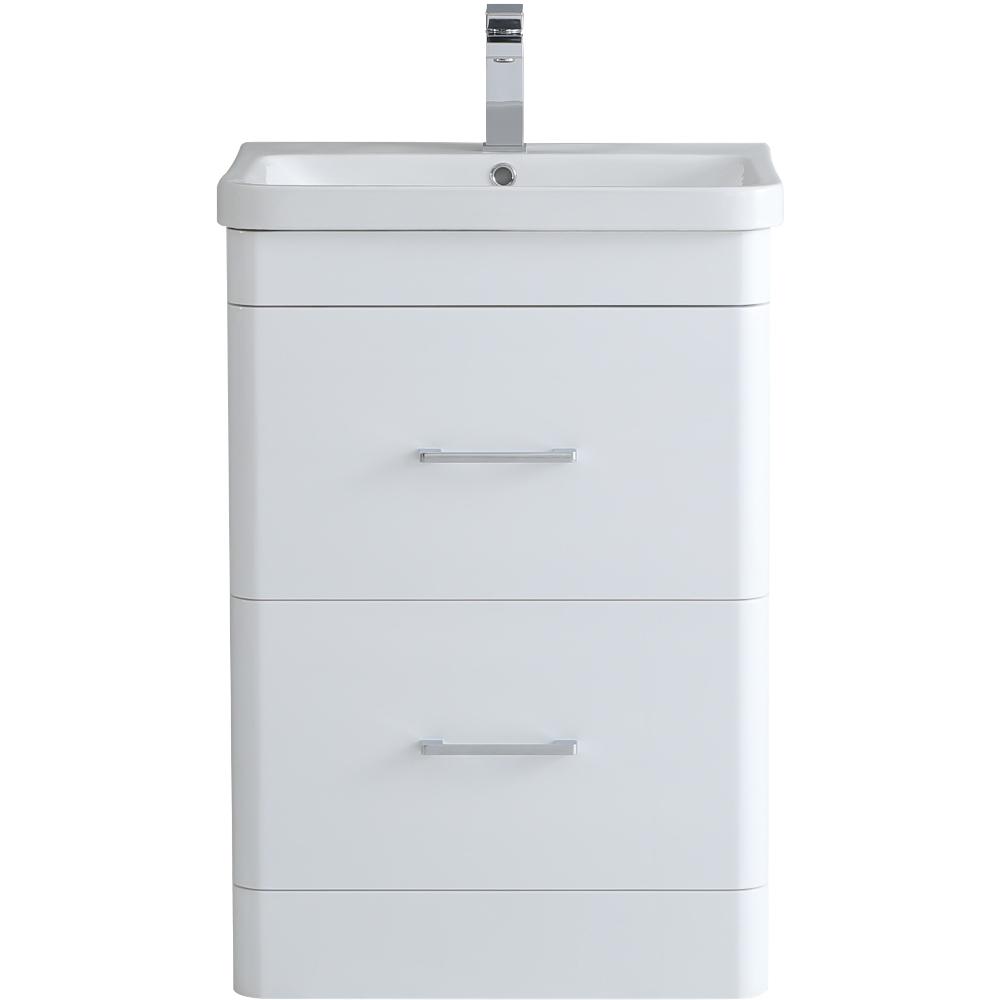 Marina Gloss White Waterproof 2 Drawer Vanity Unit and Basin