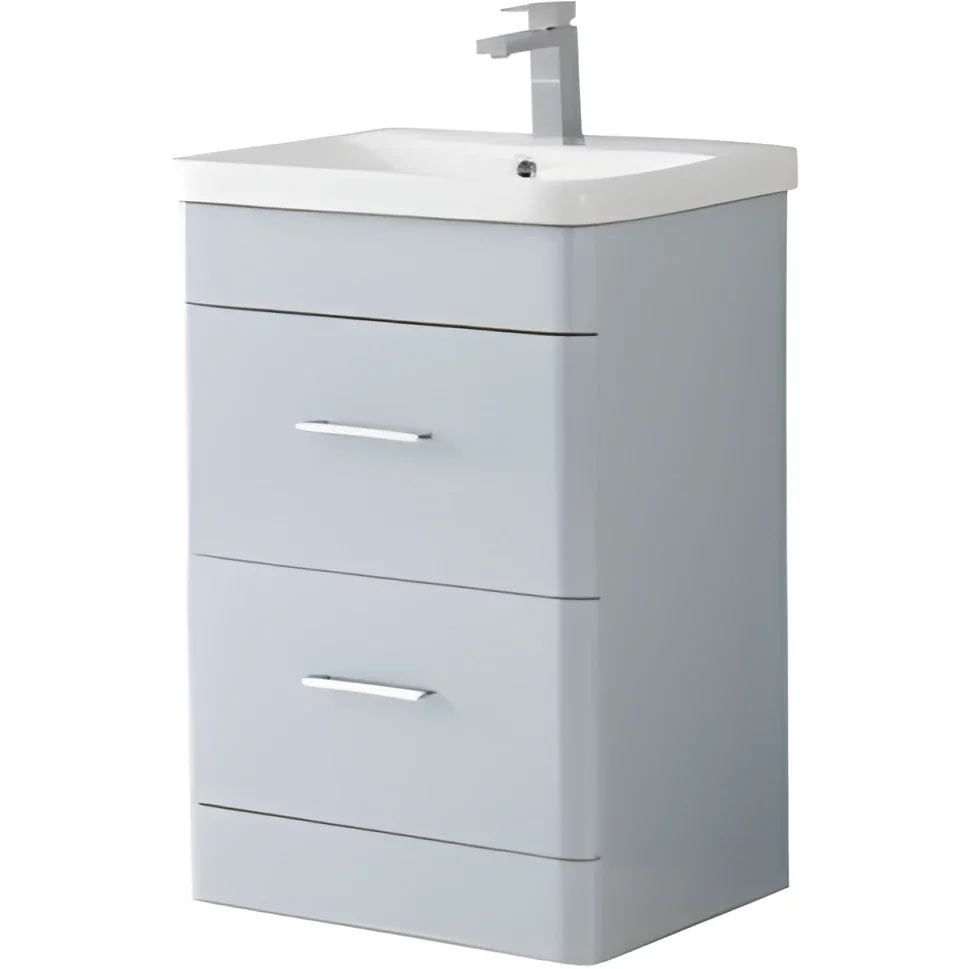 Marina Light Grey Waterproof 2 Drawer Vanity Unit and Basin
