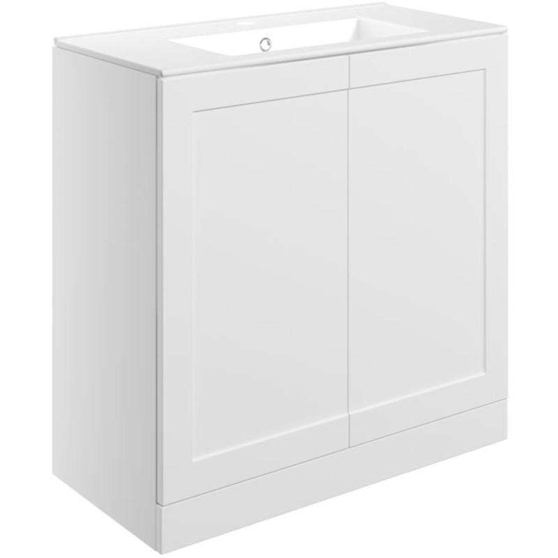 Merchtem 815mm Matt White Floor Standing Vanity Unit