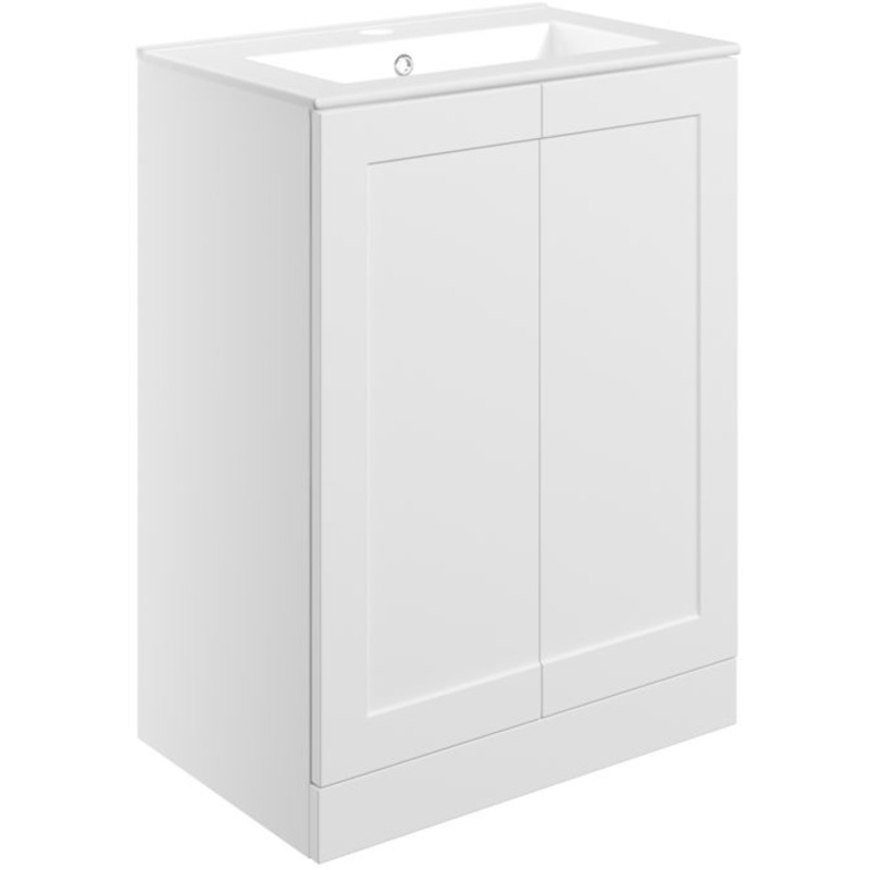 Merchtem 615mm Matt White Floor Standing Vanity Unit