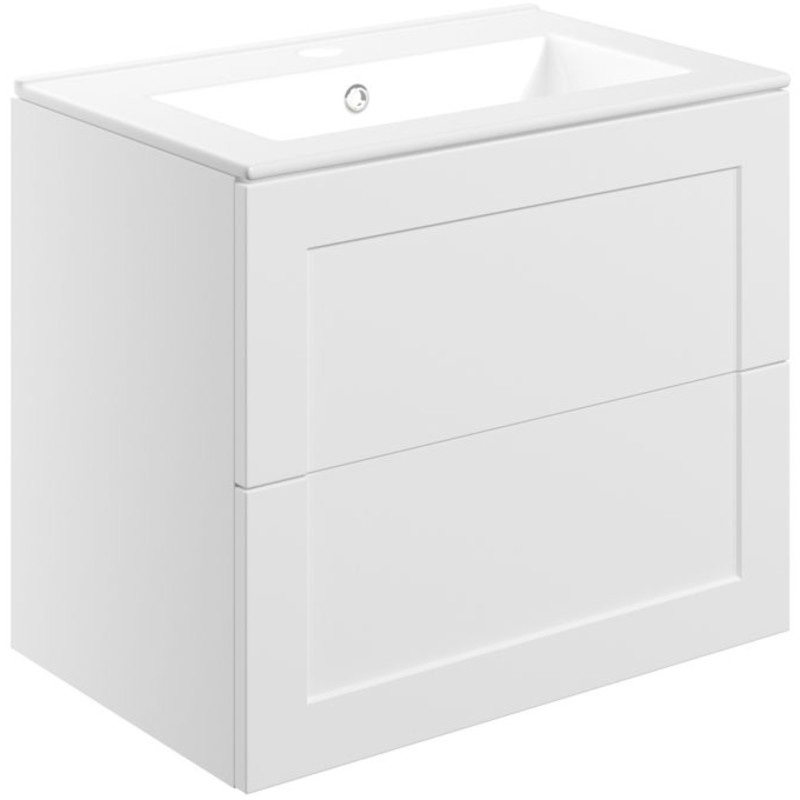 Merchtem 615mm Matt White Wall Hung Vanity Unit