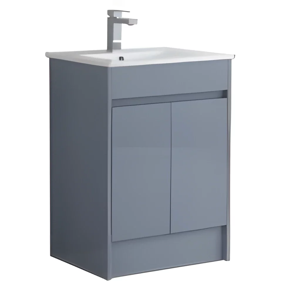 Mercia 600mm Mid Grey Gloss 2 Door Waterproof Vanity Unit